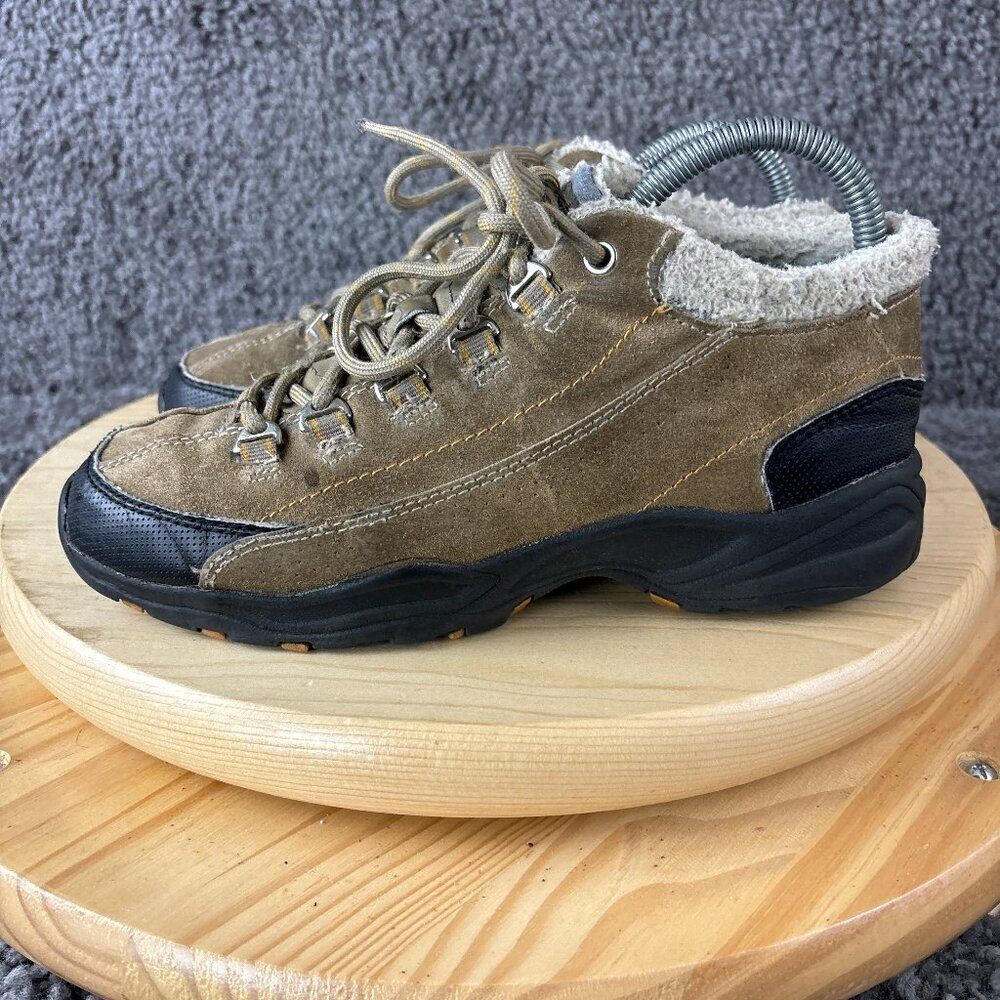 Earth Hiking Boots Womens 7.5 Brown Leather Faux Fur Outdoor Trail Sneakers
